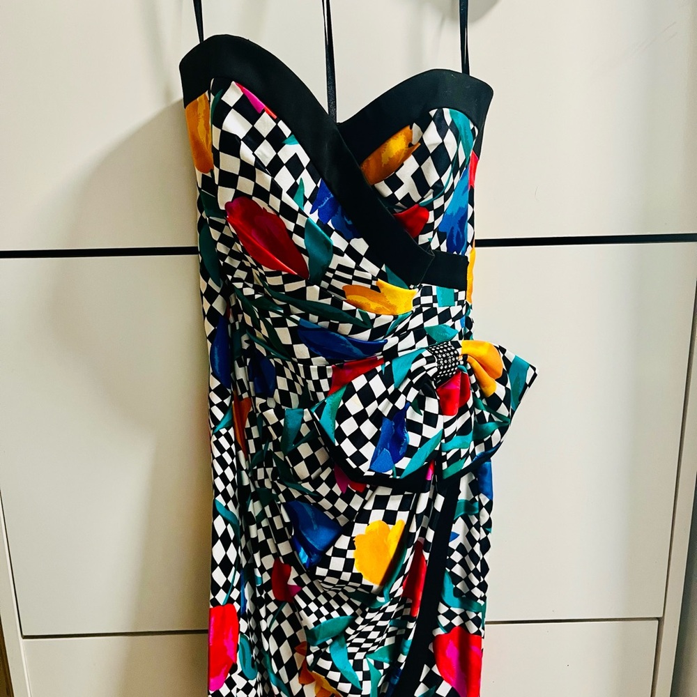 TOTALLY 80’s!! Colorful Geometric Print Women's Dress
